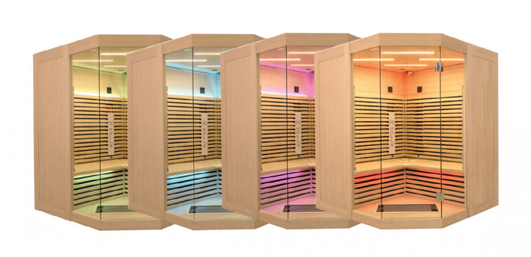 Cabine sauna infrarouge Canopée avec éclairage leds chromothérapie Holl's chez Poolstar