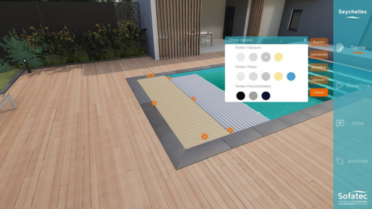 Le nouveau configurateur 3D de Sofatec  visualisation volet piscine