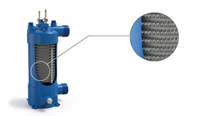 Cubic Twisted Ti heat exchanger in Vortex pool heat pump series