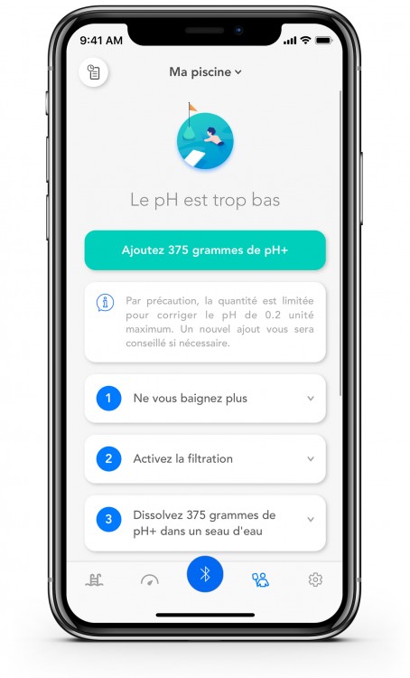 appli,blue,connect,smartphone,analyse,eau,piscine