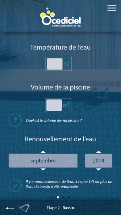 ocediciel smartphone logiciel analyse eau piscine ocedis