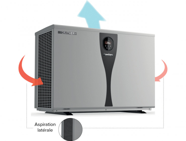 pompe à chaleur HYDRATHERM Flowdians aspiration latérale et extraction arrière
