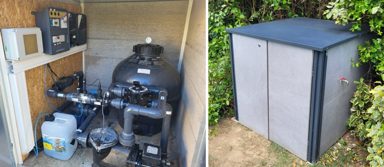 Local technique anthracite avec système de filtration ABPool