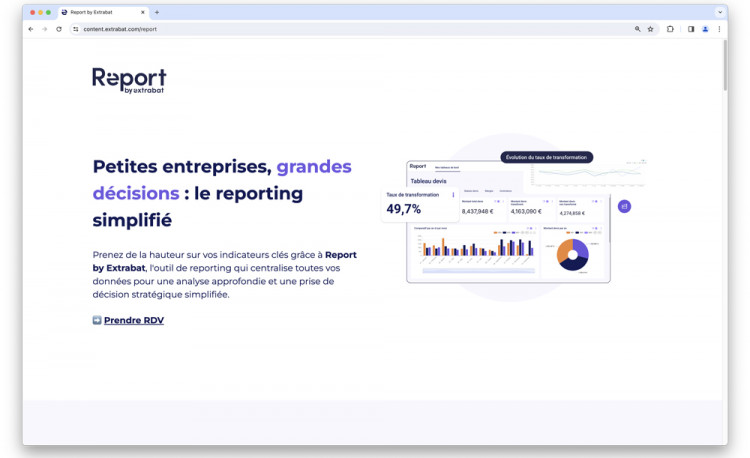 Outil reporting Report by Extrabat pour piscinier Simplifier pilotage entreprise