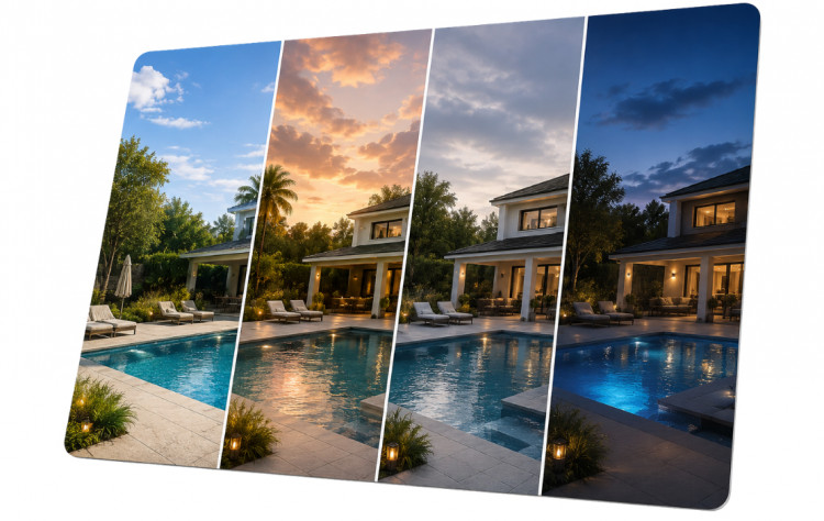 Visualisation photor&eacute;aliste d'un projet piscine avec Logyline Studio