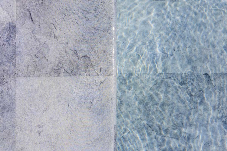 Membrane armée piscine effet carreaux 2 mm - CERAMICS EVOLVE Zoom sur membrane armée piscine 2 mm effet carreaux CERAMICS EVOLVE - rendu design contemporain haut de gamme