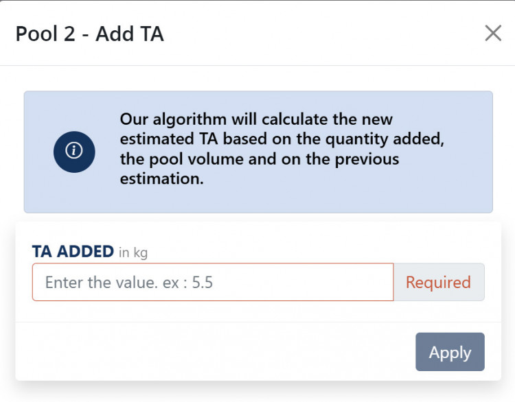 Simplify your adjustments with ProPoolCop's intelligent TAC calculation New TAC calculation function on the ProPoolCop application, based on water data and recommendations
