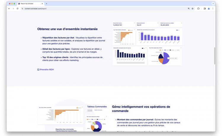 un outil de reporting financier et stratégique pour les pisciniers Report by Extrabat tableau de bord activité