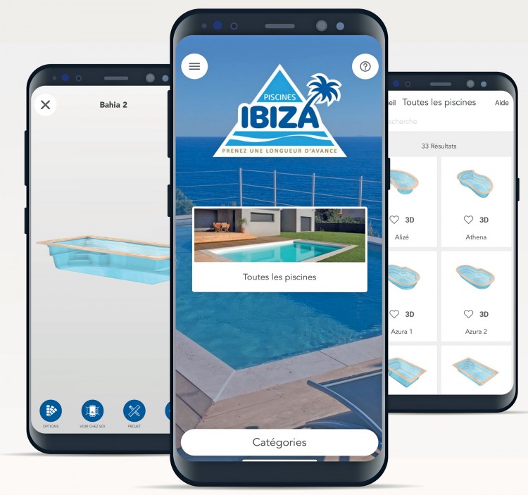 Application mobile de Piscines Ibiza pour configurer sa piscine idéale 