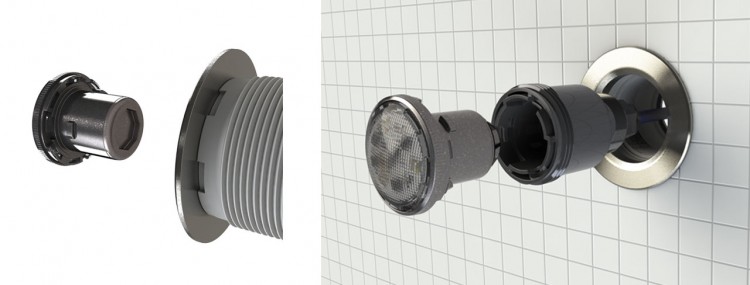 Micro Plug-in-Pool ultra-compact and standard wireless spotlight CCEI