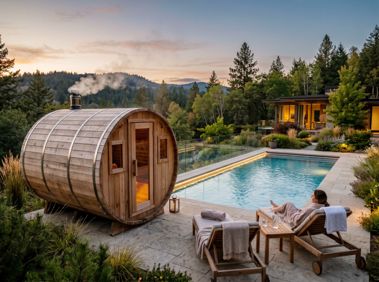 exterior sauna and swimming pool exterior sauna and swimming pool