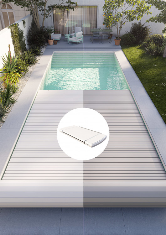 lames bicolores couverture piscine Sofatec