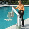 Aquatic lifting device for people with reduced mobility to access swimming pools