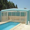 Pool enclosure with detachable front