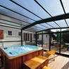 Abris angulaires pour  terrasses et spas