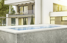 Rock Pool Living, swimming pool in self-supporting modular panels of Carobbio