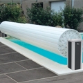 Couverture automatique hors sol avec poteaux finition carbone