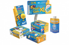 Das Sortiment an Pflegeprodukten für Pools und Whirlpools