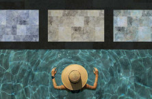 Membrane arm&eacute;e piscine design effet carreaux : CERAMICS EVOLVE, solution haut de gamme contemporaine de Renolit Alkorplan