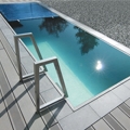 Pools in stainless steel and composite shells