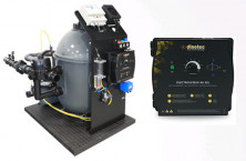 Watercom Vitalia Inline of CF Group: a compact base plate that includes a salt electrolyser