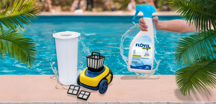 flovil,clean,spray,nettoyant,filtres,piscine,spa,robot,cristalis