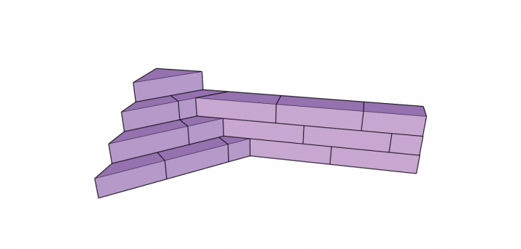 Modèle d'escalier d'angle avec banquette en XPS