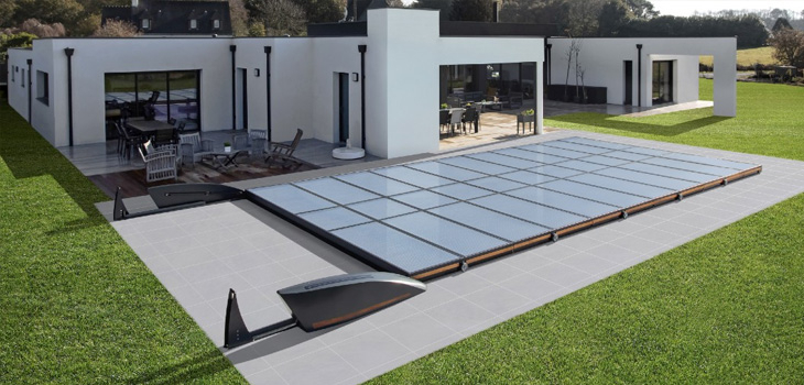 L'abri ultra-plat Piatto Abridéal motorisé panneaux solaires 