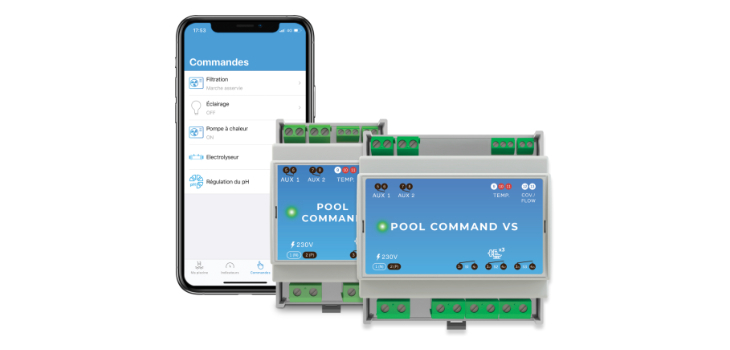 POOL COMMAND VS horloge intelligente connectée pompes à vitesse variable SOLEM