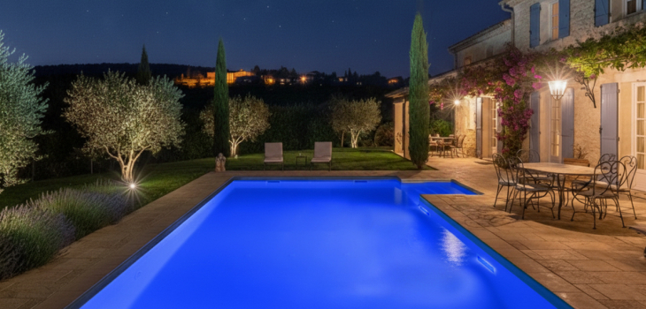Piscine illuminée par projecteur linéaire LED SEAMAID