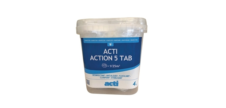 Le traitement d'eau de la piscine multi-actions ACTI ACTION 5 TAB