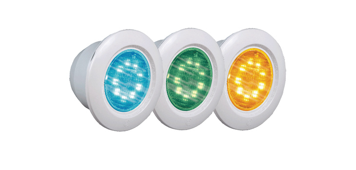 Projecteurs leds Colorlogic­® III avec éclairage  couleurs bleu, vert et jaune