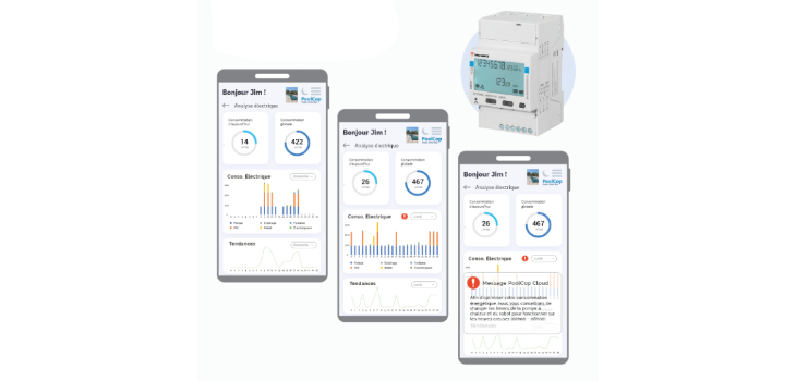 Nouvelle interface PoolCop Cloud et le module Energy Meter