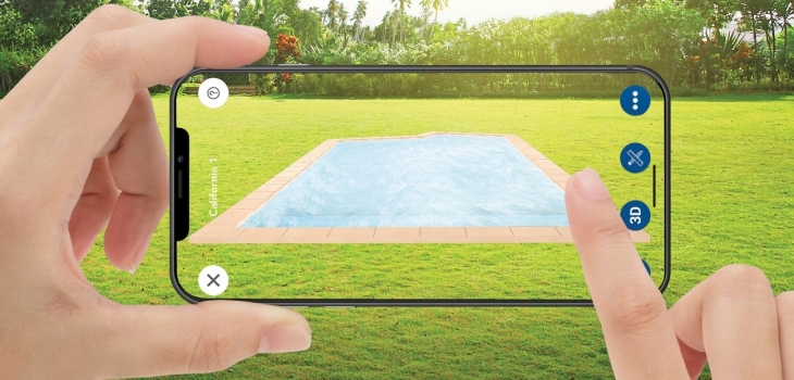 Application mobile qui permet de visualiser son projet de piscine complet et de l'enregistrer
