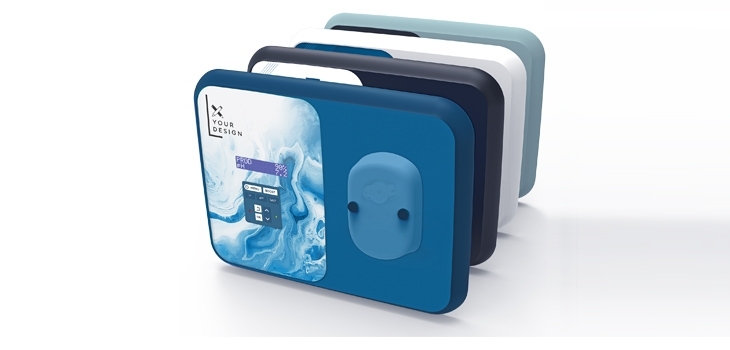 Dispositivo de tratamiento de agua Pool Technologie con panel frontal personalizable