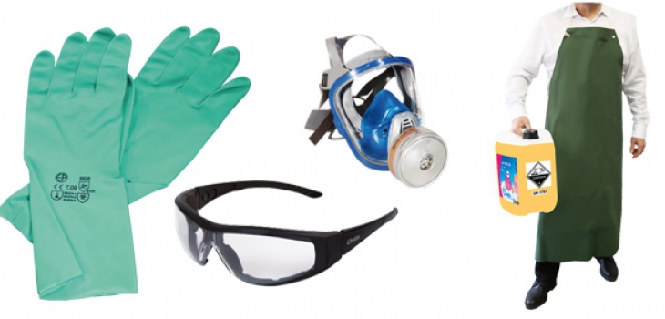 accessoires de protection pour le transport et le stocjkage des produits chimiques piscine