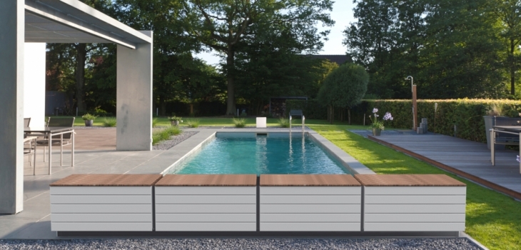 banc coffre couverture automatique piscine banquette zen it astralpool