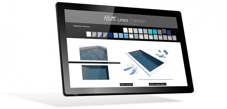 Application liners piscines ALBON pour choisir la couleur de l'eau de sa piscine