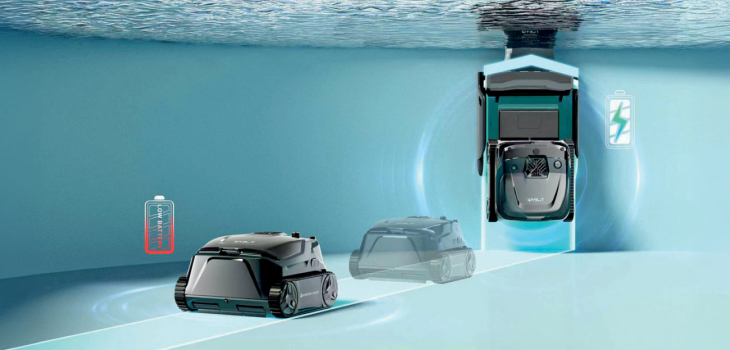 Le WYBOT S3 retourne automatiquement à sa station pour se recharger après chaque cycle