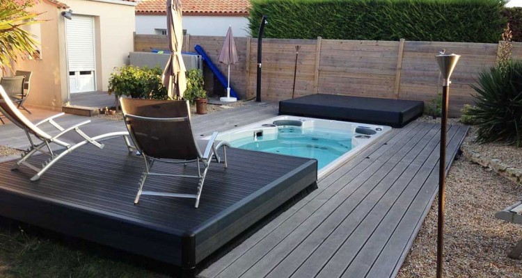 Swimdeck, plancher coulissant terrasse mobile protection securité spa de nage Clair Azur