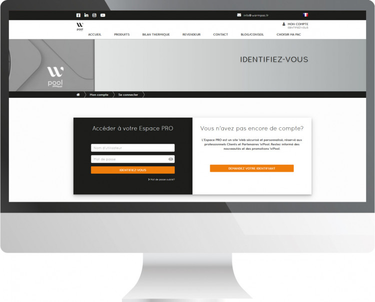 Page du nouveau site WPool présentant l'