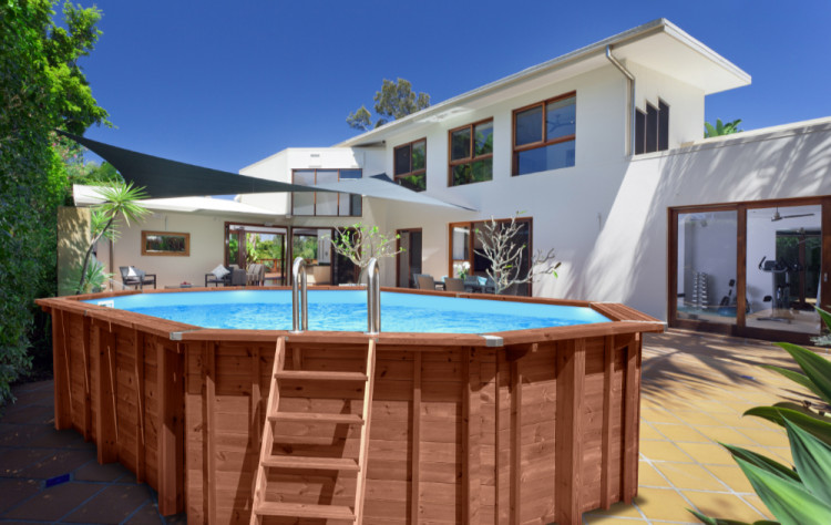 Private pools Abatec  with removable stairs, non-slip steps and corner protections