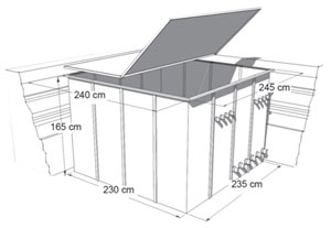 Figure 1 Atlantic plant room dimensions