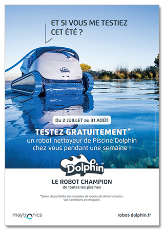 Affichette opération "Testez un robot Dolphin" - Maytronics