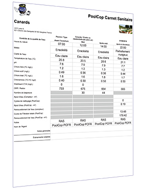 Poolcop Carnet sanitaire