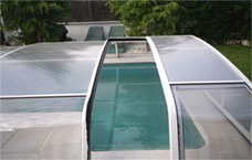 abri bas arrondi sur rails POOL COVER