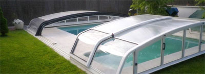 abri bas arrondi sur rails POOL COVER